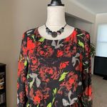 Mossimo Floral Print Long Sleeve Midi Dress Modest Victorian Style Elastic Cuff Photo 8