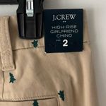 J.Crew  High Rise Girlfriend Chino Pant Khaki Tan Green Christmas Trees Holiday Photo 6