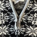 Meister Nordic Fair Isle Snowflake Wool Blend Quarter Zip Sweater Ski Base Layer Black Size L Photo 2