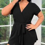 SheIn  Black V-Neck Ribbed Romper Size 6 Photo 0