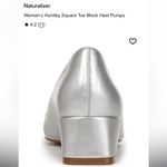 Naturalizer Huntley Silver Metallic Block Heel Square Toe Pumps Dress Shoes Sz 8 Photo 2