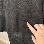 Saks 5th Avenue Saks Fifth Avenue Black Sequin Cardigan Sweater Wool Silk Open Front Size S Photo 6