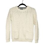 Aran Crafts Cable Knit Wool Sweater Women's Made in Ireland Cream XS Photo 0