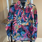 Lauren James Windbreaker Pullover Rain Jacket Small New Floral Bold Photo 12