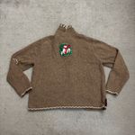 Designers Originals Patchwork Embroidered Holiday Christmas Sweater Cardigan Brown Size undefined Photo 1