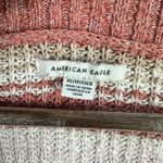 American Eagle  Sweater XS Pink White Striped Knit Slouchy Preppy‎ 90s Boho Retro Photo 2