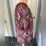 One World  Boho Pleated Tassel Tie‎ Peasant Top Photo 2