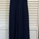 Lulus Navy Blue Halter Wide Leg Pant Jumpsuit Size Large Lined Zip Back Chiffon Photo 0