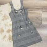 Topshop Houndstooth Embroidered Floral Mini Dress Photo 1