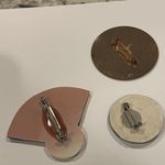 Lot Of 3 Handmade Handcrafted Brooch Pins Ceramic / Enameled Metal Etc Photo 8