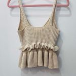 Boutique cream off white boho Ruffle Sweater Tank Top size small Photo 6