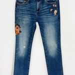 Driftwood  Floral Embroidered Audrey Raw Hem Jeans Size 31 Photo 1