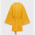 ZARA NWOT Yellow Knotted Jacquard Dress Size S Ref 4886/452 Photo 3