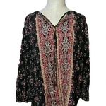 Mason & Belle  Top Womens Small Black Red Floral Boho Peasant
Stretchy Blouse Photo 0
