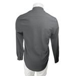 ZARA  Men's Gray Pinstriped Band Collar Long Sleeve Button Down Shirt Top Size S Photo 1