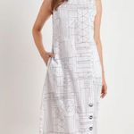 Habitat Tribal Easy Swing Linen Blend Button Detail Dress w/ Pockets Sz Small Photo 14