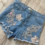 ACME Denim Floral Jean Mid Rise Shorts Size Medium Photo 2