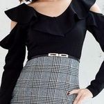 Jfashion Kawaii Gyaru Black Grey Cutout Ruffle Plaid Bodycon One Photo 0