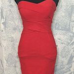 Teeze Me  Red Strapless Sweetheart Bodycon Dress Crisscross Bodice & Even size 3 Photo 0