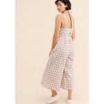 Free People Zuzu Seersucker Wide Leg Cropped Jumpsuit in Natural Gingham Photo 1