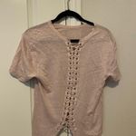 ALC Frank ALC Alber Lace Up Blouse Top Shirt Womens Small Pale Pink Short Sleeve size M Photo 1