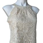 Adiva Sleeveless Lace Cream Halter Neck Top, Sz S Photo 7