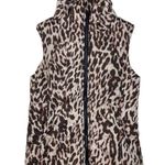 CAbi Juliet Puffer Vest Womens XS Brown Leopard Print Full Zip Pockets #3120 Photo 4