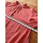 Hinge  100% silk Size M Coral Button Down Long Sleeve Blouse Photo 5