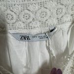 ZARA Dress Women S White Halter Lace Babydoll Mini NWT Bohemian Cottage Wedding Photo 5