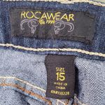 Rocawear  Vintage Women's Dark Denim Shorts with Red Detailing Size 15 Photo 8