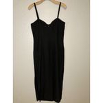 Liz Claiborne Gown Black Dress Women's 10 Evening Spaghetti Strap Long Maxi Dots Photo 5