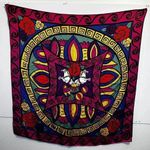 Vintage Square Silk Scarf Escada 1980s Circus Horse Photo 3