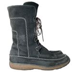 Timberland Fauna Tall Suede moccasin lace up Boots Black size 7.5 Photo 5