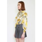 Snow Xue Gao Silk Abstract Prints Yellow Shirt Size L Size L Photo 2