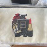 High Heels, Lipstick, Perfume & Roses Canvas Makeup Case NIP Red Photo 0