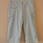 IZOD Blue White Striped Cargo Capri Pants Women’s Size 12 Photo 0