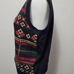 Alfred Dunner Vintage  Blue & Red Argyle Plaid Vneck Sweater Vest Size MP Photo 2