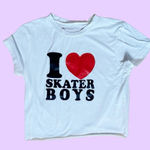 I ❤️ skater boys white and red crop top 🔥 Size undefined Photo 0