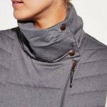 CALIA Asymmetric High Collar Quilted Vest Gray Photo 2
