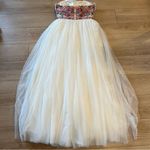 Sherri Hill NEW  Embroidered Floral 50343 Strapless Tulle Prom Dress Size 12 Photo 6