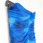 ZARA  Blue Short Tulle Mini Dress Size Medium Ruched Jersey Strapless 3239/022 Photo 6