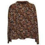 kim rogers  Women's‎ Brown Animal Print Zip Up Side Pocket Jacket Size L Photo 1