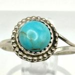Navajo Handmade Turquoise Sterling Silver Adjustable Ring Photo 1