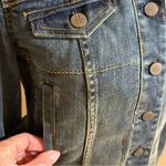 Holding Horses  Anthropologie Beaded Distressed Patch Western Denim Jacket Sz XS Photo 4