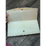Vintage Handmade cream Floral Beaded Evening Clutch bridal purse handBag bag Photo 3
