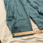 Lisa Bayne Aqua Blue Linen Lantern Barrel Leg Pull Photo 13