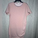 QEARAL Spring Peach Bodycon Mini Dress Ruched Side Tulip Hem Size XL**not blue Pink Photo 6
