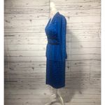 Vintage Silk Studio Blue & Black polkadot fitted waist top & skirt size 12 Photo 8