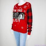 No Boundaries  Christmas Ugly sequins‎ Sweater, On the naughty list, women size L Photo 10