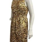 J.Crew Women's Sz 4 Golden Brown Sheath Dress Leopard Print Bow Preppy Casual Photo 3